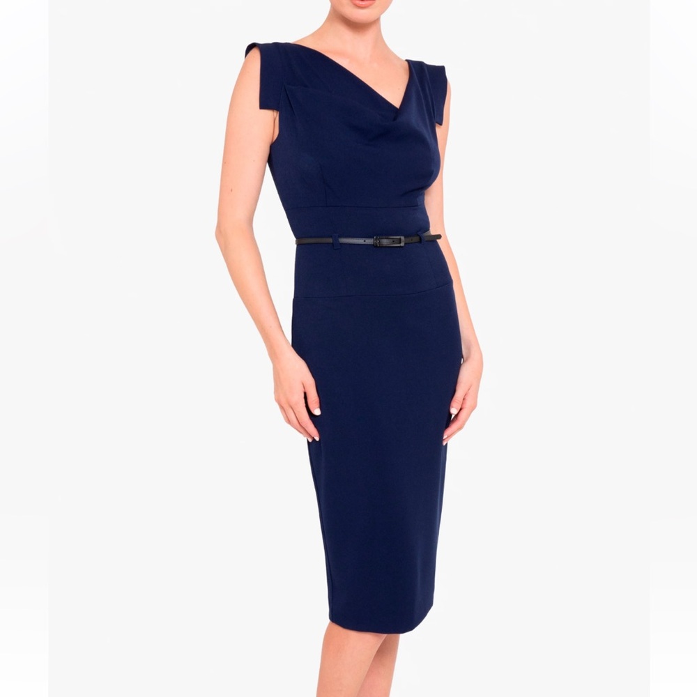 Black Halo Classic Dark Navy Blue Jackie Sheath Dress, NWT, Size 2